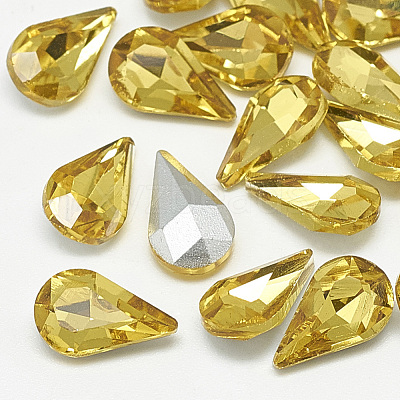 Pointed Back Glass Rhinestone Cabochons RGLA-T082-5x8mm-22-1