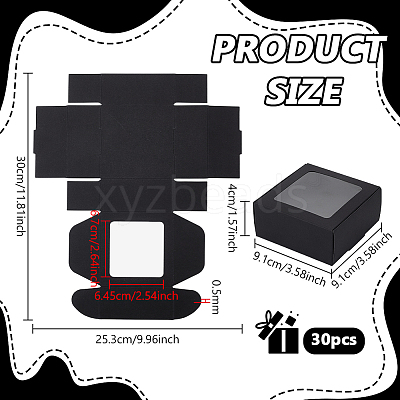 Foldable Creative Kraft Paper Mailer Boxes with Visible Window CON-WH0113-08B-01-1