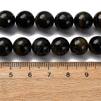 Dyed Natural Blue Tiger Iron Beads Strands G-G286-A03-10mm-1