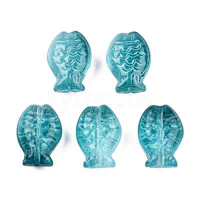 Transparent Spray Painted Glass Beads GLAA-N035-024-C02-1