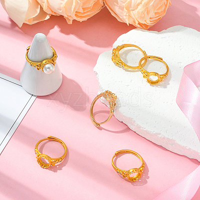 6Pcs Adjustable Brass Finger Rings Components KK-BBC0021-27-1