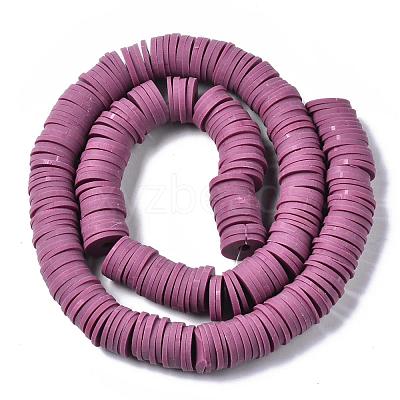 Flat Round Handmade Polymer Clay Beads CLAY-R067-12mm-05-1