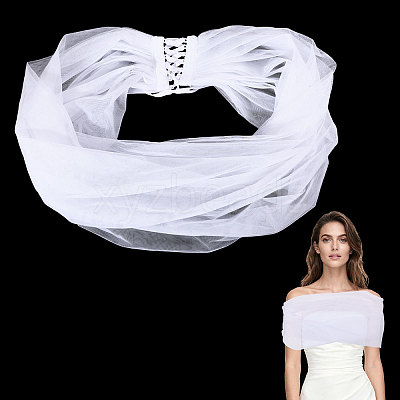 1Pc Polyester Gauze Tippet AJEW-GL0003-25C-02-1