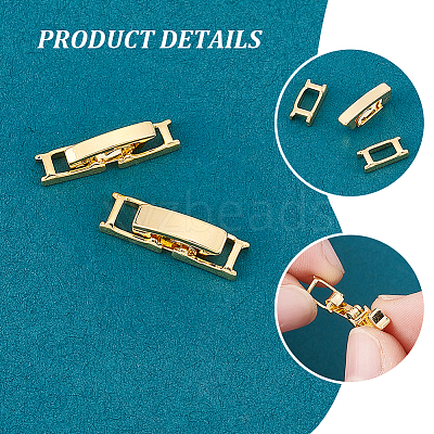 24Pcs 2 Styles Brass Fold Over Clasps KK-UN0003-11G-1