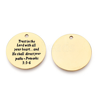 201 Stainless Steel Pendants STAS-T064-37G-23-1