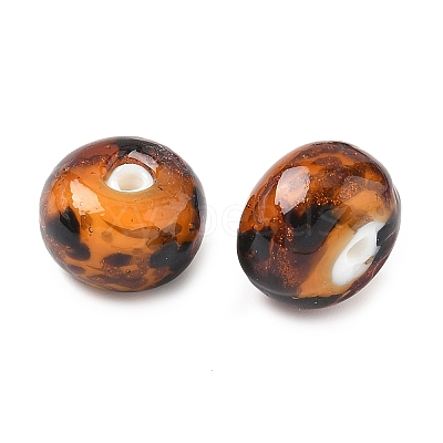 Handmade Gold Sand Lampwork Beads Strands LAMP-Q045-08A-04-1