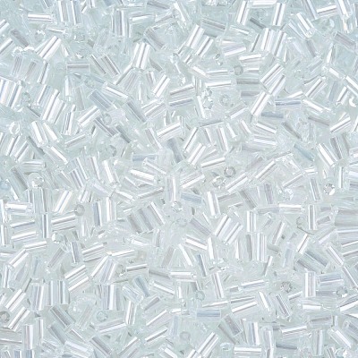 Transparent Colours Luster Glass Bugle Beads SEED-N005-001-A13-1