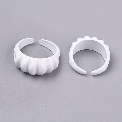Spray Painted Alloy Cuff Rings RJEW-T011-33H-RS-1