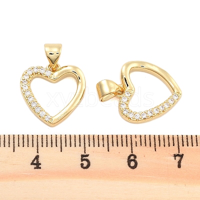 Brass Pave Clear Cubic Zirconia Pendants KK-U009-05B-G-1