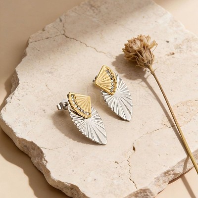 304 Stainless Steel Rhinestone Stud Earrings for Women WG5D728-01-1