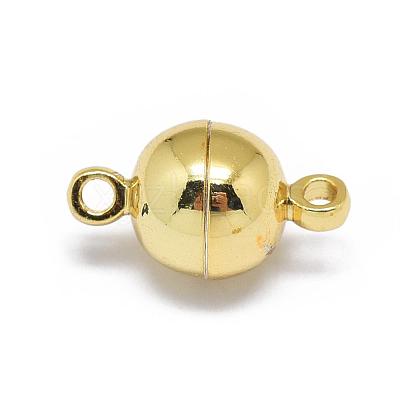 Rack Plating Brass Magnetic Clasps with Loops KK-F801-02B-G-1