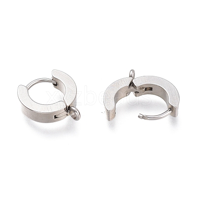 Tarnish Resistant 304 Stainless Steel Huggie Hoop Earrings Findings STAS-I167-01C-P-1