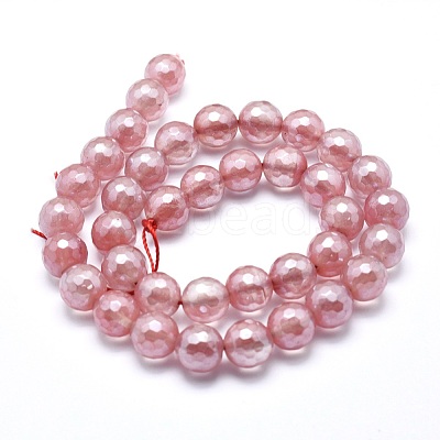 Electroplated Cherry Quartz Glass Beads Strands X-G-O164-04-6mm-1