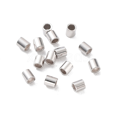 Anti-Tarnish Rhodium Plated 925 Sterling Silver Spacer Tube Beads STER-Z006-01D-P-1