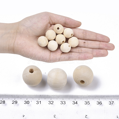 Unfinished Natural Wood Beads X-WOOD-S651-A18mm-LF-1