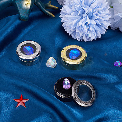3Pcs 3 Colors Alloy Steel Loose Diamond Boxes CON-GF0001-16-1