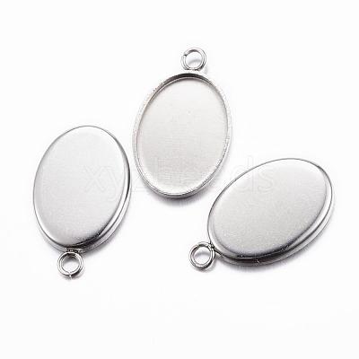 Tarnish Resistant 304 Stainless Steel Pendant Cabochon Settings STAS-H383-12P-1