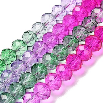 Transparent Painted Glass Beads Strands X1-DGLA-A034-T6mm-A06-1