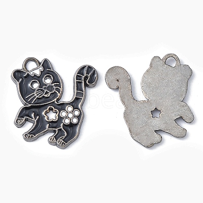 Alloy Enamel Kitten Pendants EA556Y-4-1