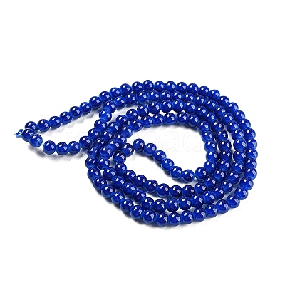Baking Paint Imitation Jade Glass Round Bead Strands X-DGLA-Q021-6mm-33-1
