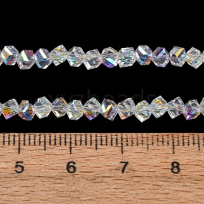 Electroplate Transparent Glass Beads Strands X-GL-CBA7A17-01A-15-1