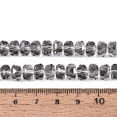 Electroplate Transparent Glass Beads Strands X-EGLA-N022-04A-D02-1