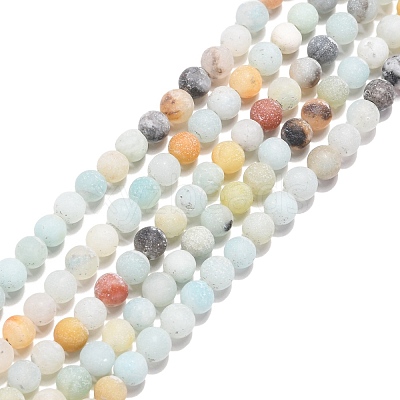 Natural Flower Amazonite Beads Strands X-G-G692-01F-4mm-1