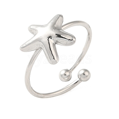 Non-Tarnish 304 Stainless Steel Open Cuff Ring RJEW-M167-08C-P-1