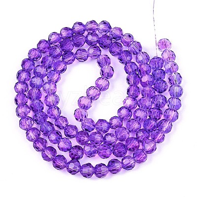 Baking Paint Transparent Glass Beads Strands X-DGLA-A035-T6mm-A11-1