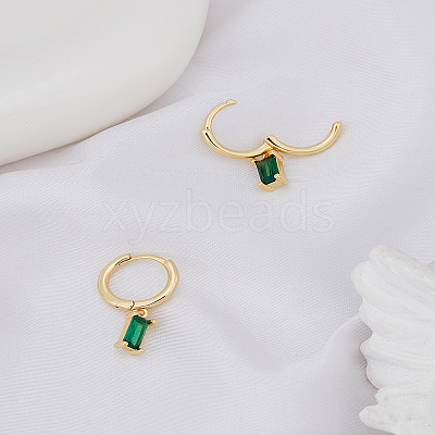 1 Pair Brass Micro Pave Cubic Zirconia Hoop Earrings EJEW-LP0004-74A-1