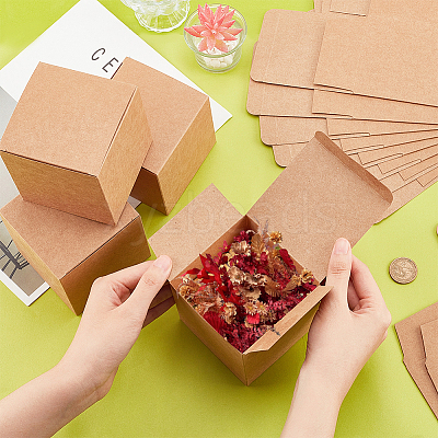 Square Folding Kraft Paper Jewelry Boxes CON-WH0089-47A-1