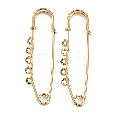 Ion Plating(IP) 304 Stainless Steel Safety Pins Brooch Findings STAS-K252-05C-G-1