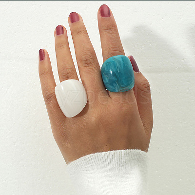 2Pcs Acrylic Finger Rings WGCB53E-01-1