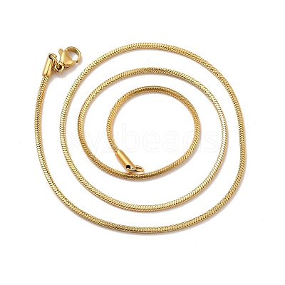 Ion Plating(IP) 304 Stainless Steel Square Snake Chain Necklaces X-STAS-A066-07-01G-1