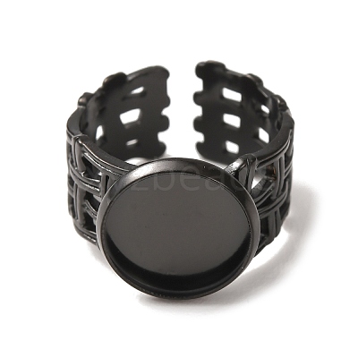 Woven Bezel 304 Stainless Steel Cuff Ring Components SA-CBAD8FA-01EB-03-1