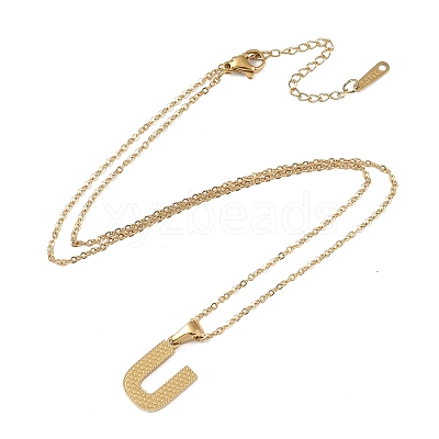 Ion Plating(IP) Initial Letter 304 Stainless Steel Pendant Necklaces NJEW-M199-01G-U-1