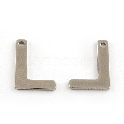 Tarnish Resistant 201 Stainless Steel Letter Charms STAS-S036-12-1