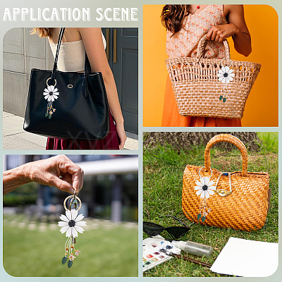 Leather and Alloy Keychain HJEW-WH20022-04B-01-1