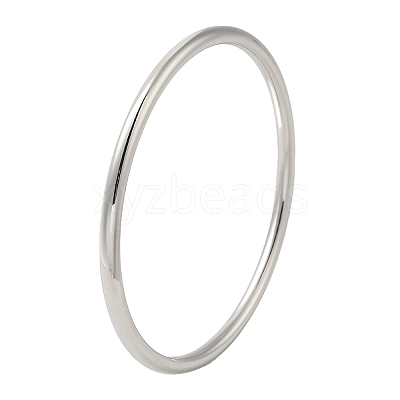 Non-Tarnish 304 Stainless Steel Simple Roung Ring Bangles for Women BJEW-F461-01G-P-1