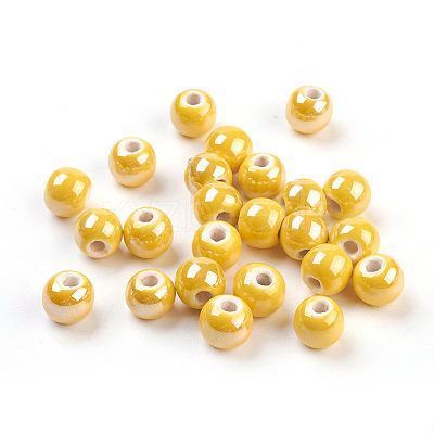 Glazed Porcelain Beads PORC-D001-8mm-16-1