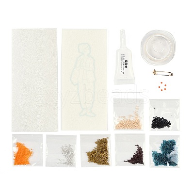 MIYUKI Seed Beads Market Girls Brooch Making Kits DIY-H165-01A-1