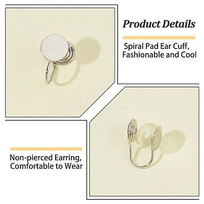 16Pcs Brass Spiral Pad Ear Cuff Findings EJEW-HS0001-24P-1