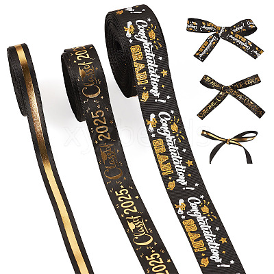 3 Styles Graduation Pattern Polyester Ribbon OCOR-TA0003-32-1