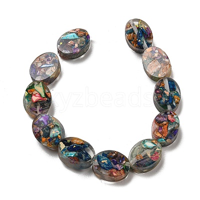 Dyed Natural Imperial Jasper with Resin Beads Strands G-G083-A05-01-1