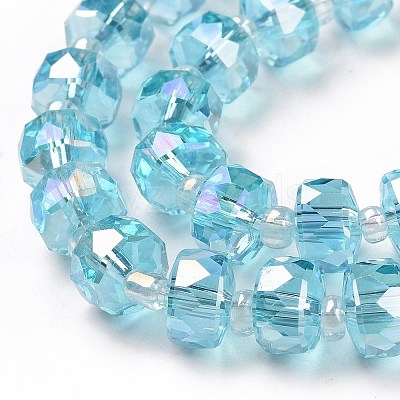 Electroplate Transparent Glass Beads Strands EGLA-H101-03E-1