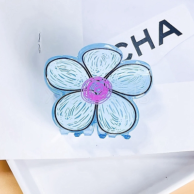 Flower Acrylic Large Claw Hair Clips PW-WG17948-08-1
