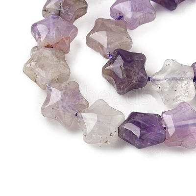 Natural Amethyst Star Beads Strands G-Z080-A04-1