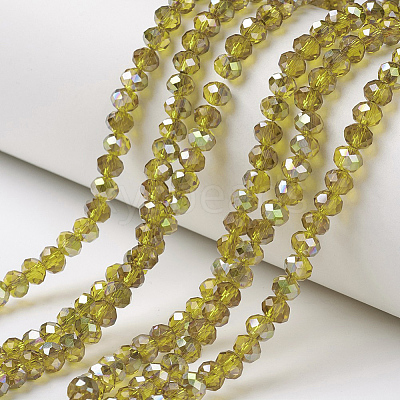 Electroplate Transparent Glass Beads Strands EGLA-A034-T4mm-S02-1