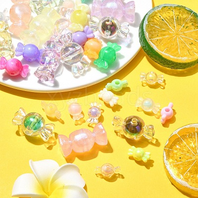 40Pcs 8 Styles Transparent Acrylic Beads OACR-YW0001-94-1
