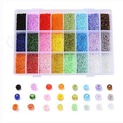 288G 24 Style 12/0 Glass Seed Beads SEED-YW0001-91-1